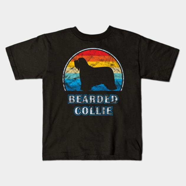 Bearded Collie Vintage Design Dog Kids T-Shirt by millersye